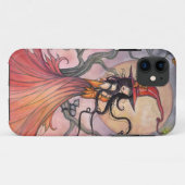 秋の魔法の魔女と猫のファンタジーアート Case-Mate iPhoneケース (裏面(横))