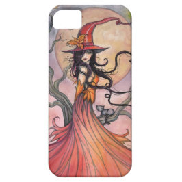 秋の魔法の魔女と猫のファンタジーアート iPhone 11 ケース