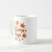 秋の魔法グリッターグローパーソナライズされた コーヒーマグカップ (正面左)