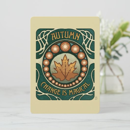 秋の魔法ヴィンテージスタイル 招待状 (スタンド正面)