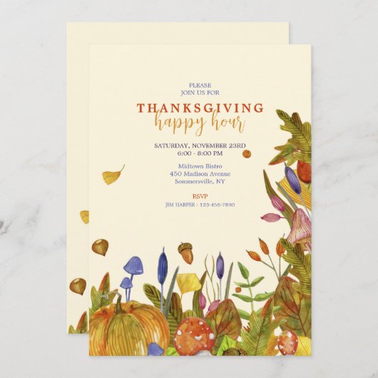 秋の鮮やかさ 招待状 (正面/裏面)