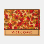 秋の鮮やかメープル葉ズ – ようこそ ドアマット (正面)