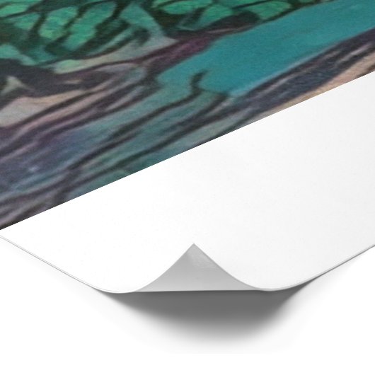 秋の鮮やか森 – ポスター (角)