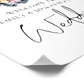 秋の鮮やか花模様がポスターに結婚歓迎 ポスター (角)