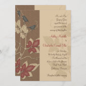 秋の鳥と葉結婚式招待状 招待状 (正面/裏面)
