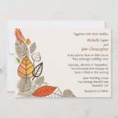 秋の鳥と離れ結婚式招待状 招待状 (裏面)