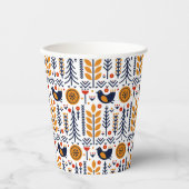 秋の鳥のフォーク 紙コップ (正面)