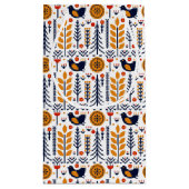 秋の鳥の民芸パターン スモールペーパーバッグ (裏面)