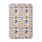 秋の鳥の民芸パターン バスマット (正面縦)