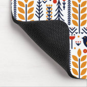 秋の鳥の民芸パターン マウスパッド (コーナー)