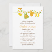 秋の鳥の秋をテーマにした少女の赤ちゃんシャワー 招待状 (正面)