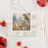 秋の鳥の紙ナプキン 縁ありカクテルナプキン (インサイチュ)