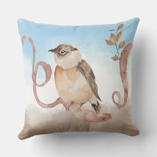 秋の鳥 クッション (裏面)