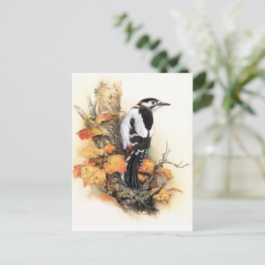 秋の鳥 ポストカード (スタンド正面)