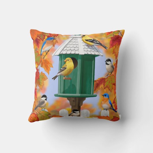 秋の鳴鳥 クッション (裏面)