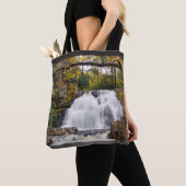 秋の鷹滝 トートバッグ (クローズアップ)
