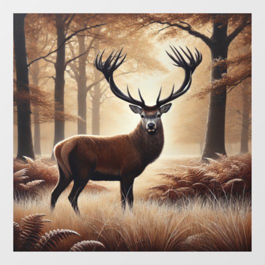 秋の鹿の窓にしがみつく ウィンドウサイン (シート)