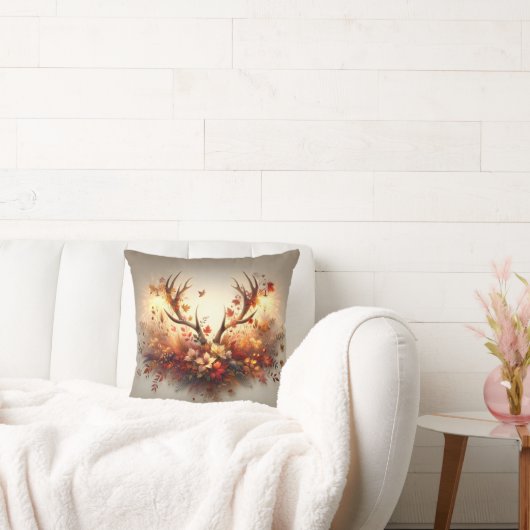 秋の鹿アントラーブーケ クッション (ソファ)
