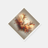 秋の鹿アントラーブーケ スタンダードカクテルナプキン (角)