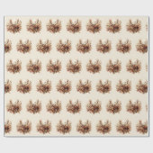 秋の鹿アントラーブーケ ラッピングペーパー (フラット)