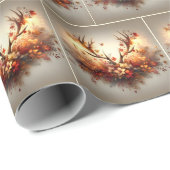 秋の鹿アントラーブーケ ラッピングペーパー (ロールコーナー)