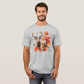 秋の鹿 秋のシーズン   Tシャツ (正面フル)