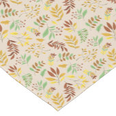 秋の黄緑と茶色の植物模様 ミディアムテーブルランナー (コーナー)