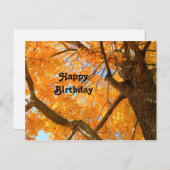 秋の黄色いイロハカエデの木の写真の誕生日 ポストカード (正面/裏面)