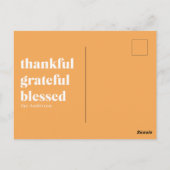 秋の黄色い花の写真フレーム | 感謝祭 ポストカード (裏面)