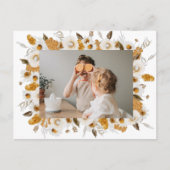 秋の黄色い花の写真フレーム | 感謝祭 ポストカード (正面)