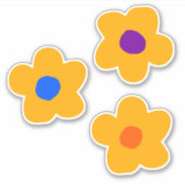 秋の黄色い花 シール (正面)