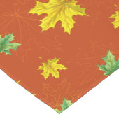 秋の黄色と緑の葉 ショートテーブルランナー (コーナー)