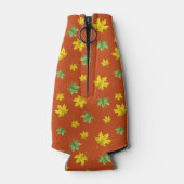 秋の黄色と緑の葉 ボトルクーラー (裏面)