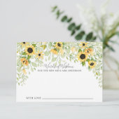 秋の黄色のひまわり花嫁の知恵の言葉 招待状 (スタンド正面)