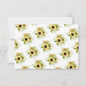 秋の黄色のひまわり花嫁の知恵の言葉 招待状 (裏面)