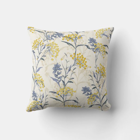 秋の黄色の果実葉のカラフル、シームレス。 クッション (裏面)