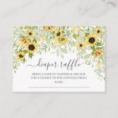 秋の黄色ひまわり赤ちゃんシャワーおむつラッフル エンクロージャーカード