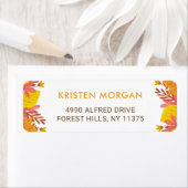 秋の黄色オレンジの紅葉 ラベル (インサイチュ)