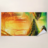 秋の黄金の囁き ビーチタオル (正面)