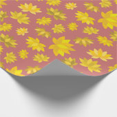 秋の黄金の花の暖かいシームレスな感謝祭 ラッピングペーパー (角)