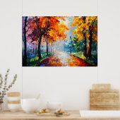 秋の黄金路 ポスター (キッチン)