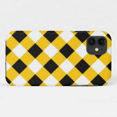 秋の黒い黄色市松模様にの幾何パターン Case-Mate iPhoneケース (裏面(横))
