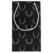 秋の黒板の枝角パターン スモールペーパーバッグ (裏面)