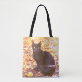 秋の黒猫の写真 トートバッグ (正面)