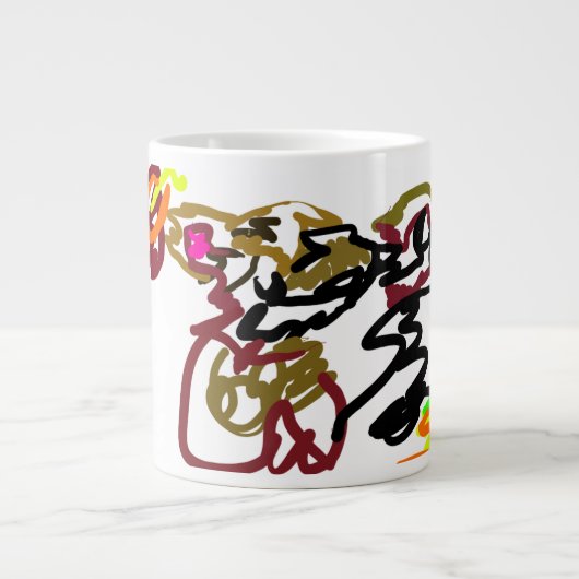 秋の2匹の狼 ジャンボコーヒーマグカップ (正面)