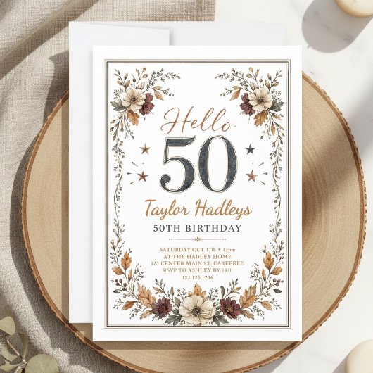 秋の50歳の誕生日 招待状