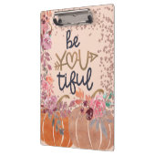 秋の「お疲れ様」バラ金ゴールドフローラカボチャ クリップボード (左)