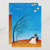 秋の(愛で)物語の結婚式招待状 招待状 (正面/裏面)