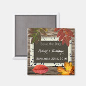 秋の「日付の保存」結婚の マグネット (正面/裏面)