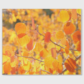 秋の《植物》アスペンの葉 ラッピングペーパー (フラット)